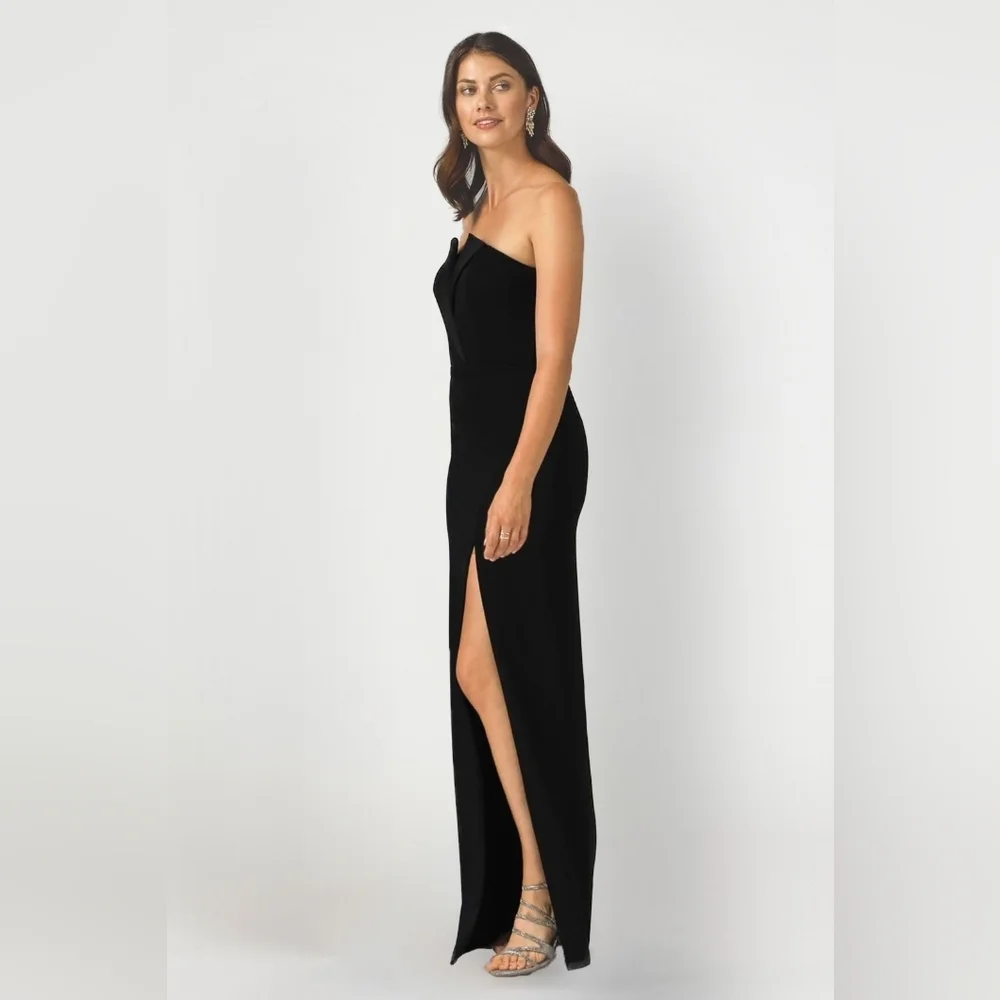 Jay Godfrey Sylvia Elegant Black Strapless Evening Gown